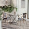 Flash Furniture Bordeaux French Bistro Stacking Chair w/Arms, Navy/White PE Rattan/Bamboo Print Alum Frame, 2PK 2-SDA-ADS642142-NVYWH-NAT-GG - alternate 2